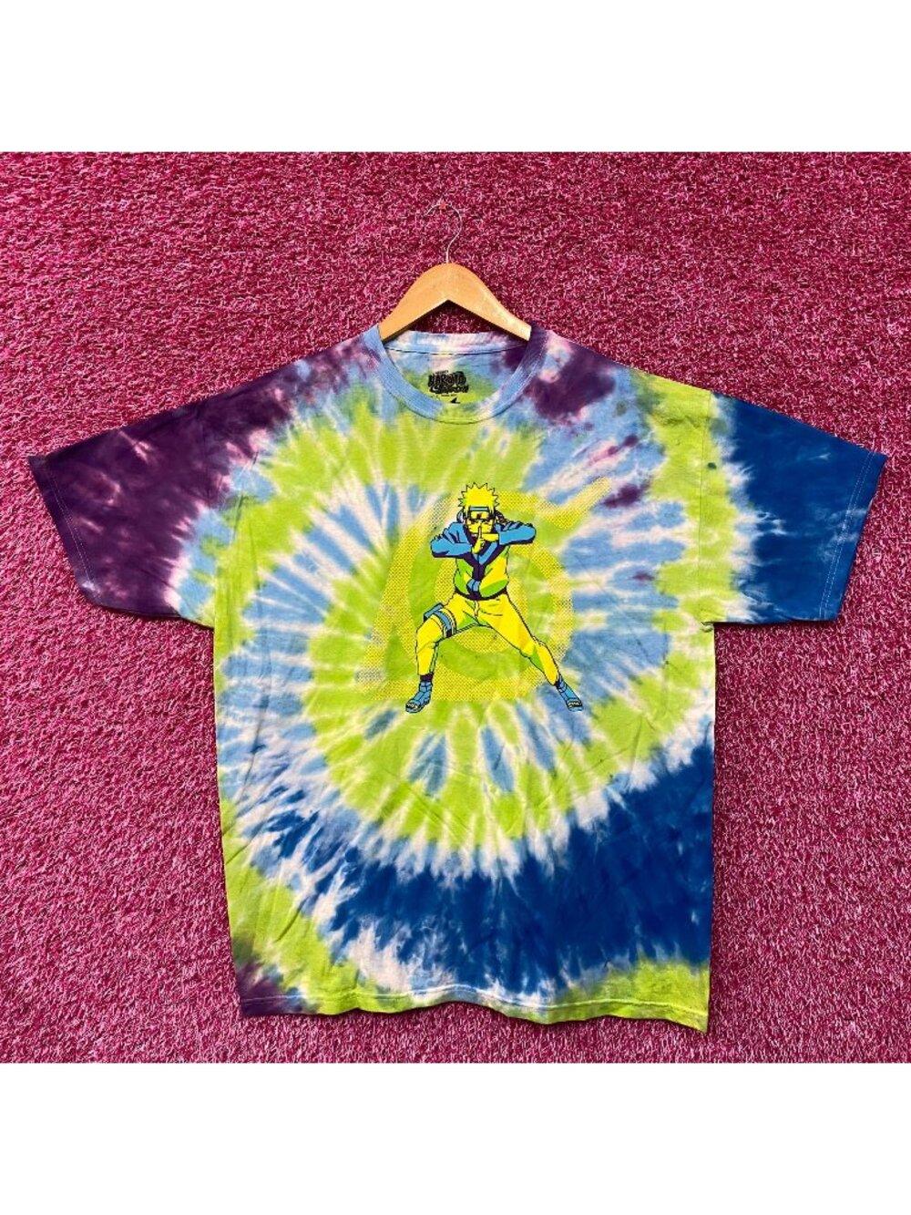 Naruto Shippuden Anime Tie dye Tshirt size XL